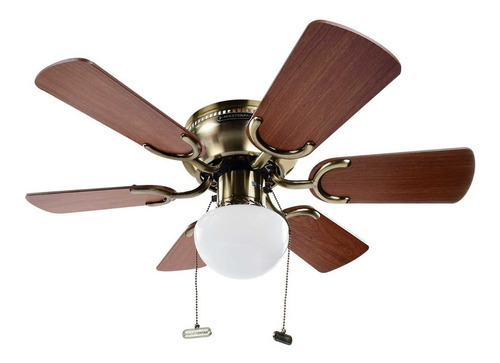 Ventilador De Techo Masterfan Petit 30 Pulgadas Cantidad De Aspas 6 Color De La Estructura Latón Antiguo Color De Las Aspas Maple/caoba Diámetro 76 Cm Frecuencia 60 Material De Las Aspas Mdf