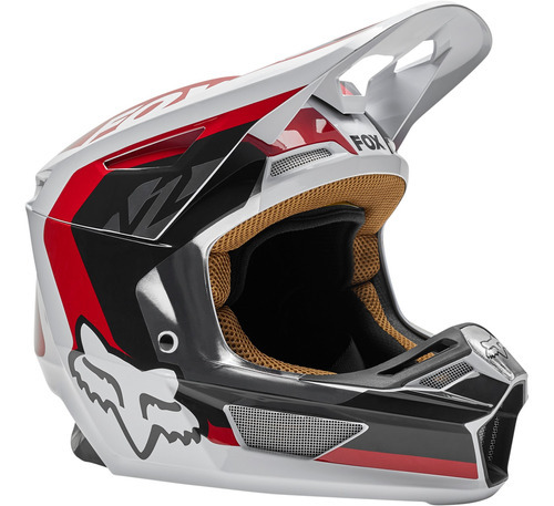 Casco Motocross Fox - V2 Paddox #26774 Color Red/black/white Tamaño Del Casco M