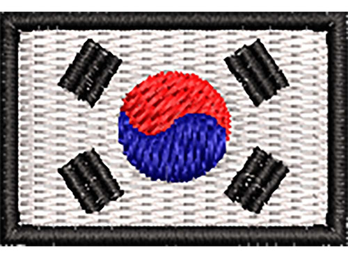 Patch Bordado Micro Bandeira Korea 2x3 Cm Cód.mibp20