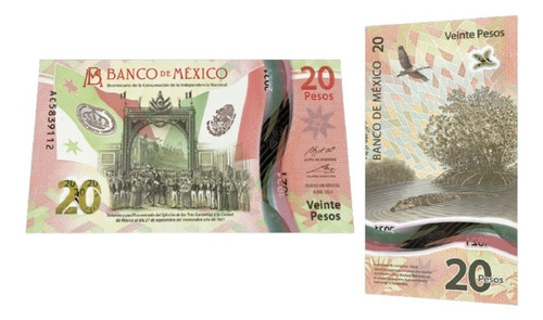 2 Billetes Conmemorativo 20 Pesos 2021  2 Piezas Enviogratis