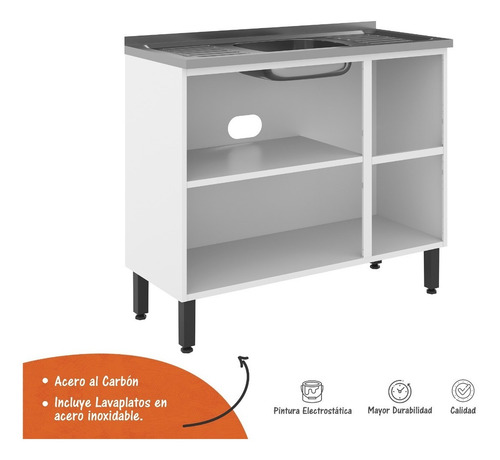 Imagen 5 de 10 de Mueble Inferior 3 Puertas 2 Cajones Bertolini