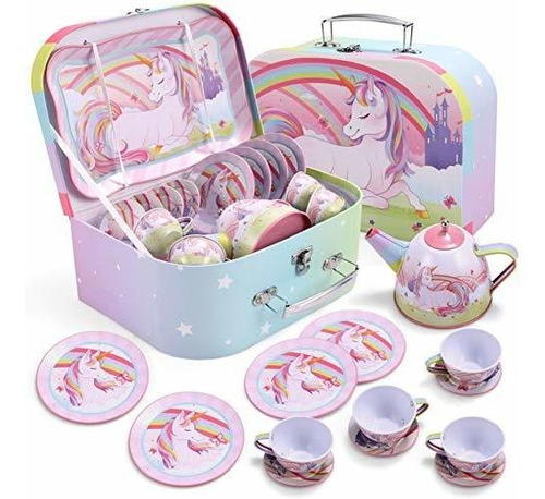 Set De Mini Te Infantil Niñas Unicornio , Con Maleta,