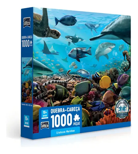 Quebra Cabeça Puzzle 1000 Pçs Criaturas Marinhas Game Office