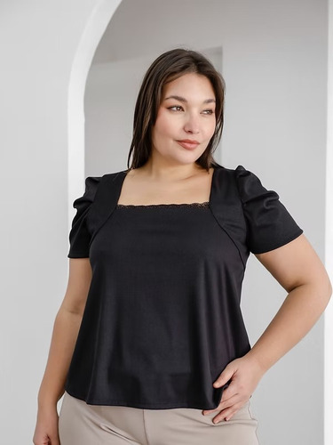 Remera Mujer Talles Grandes Escote Cuadrado Princesa