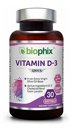 Vitamina A D-3 5000 Ui 30 Softgels - Alta Potencia En Extra