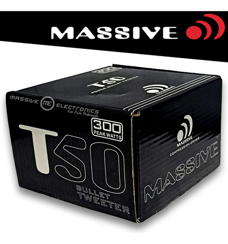 Tweeter Tipo Bala 4.5 PLG Massive Audio T50 300w Max 60w Rms Color Negro