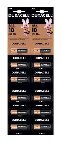 Pila Alcalina Duracell Aa Tira 12 Unidades