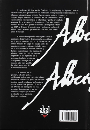 Tratado De Arquitectura Y Urbanismo Militar / Pd.: Aplica, De Durero, Alberto. Aplica, Vol. No Aplica. Editorial Akal Ediciones, Tapa Dura, Edición 01 En Español, 2004