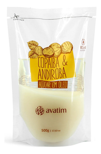 Refil Açúcar Em Óleo Copaíba & Andiroba 500ml Refil Açúcar Em Óleo Copaíba Andiroba 500ml