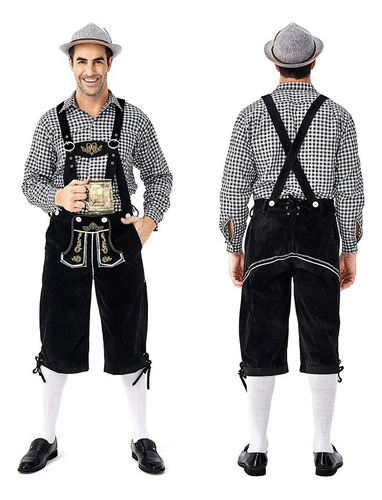 Pantalones De Cuero Para Hombre, Disfraz De Oktoberfest, Con