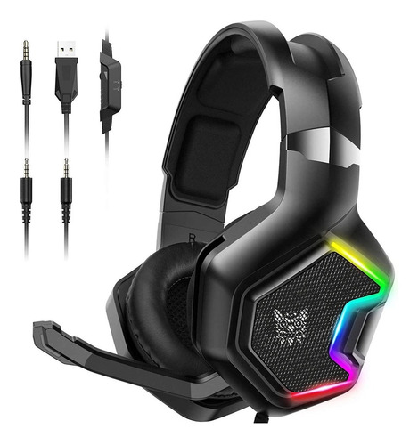 Audífonos Gamer Onikuma K10 Pro Negro Led Rgb