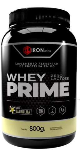 Whey Protein Prime Zero Lactose Iron Labs Baunilha Pote 800g