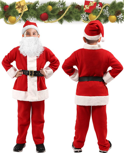Disfraz De Papá Noel Para Niños, Conjunto De Traje De Papá N