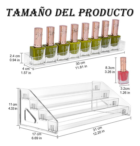 Esmalte De Uñas Caja De Maquillaje De Exhibición De Acrílico Claro