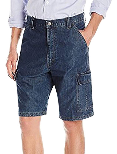 Pantalones Cortos Tipo Cargo Holgados De Sarga Militar Con M