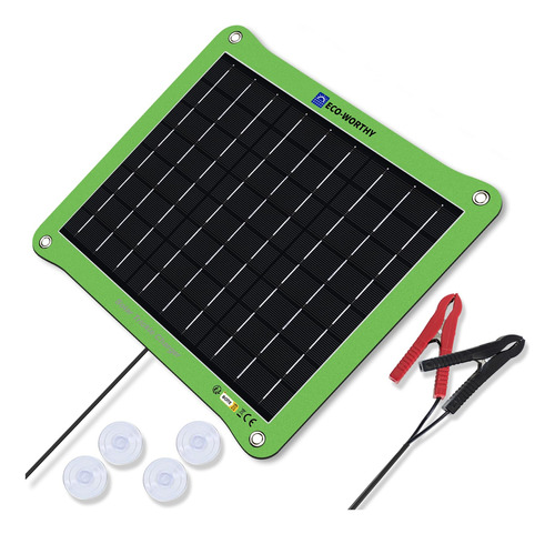 Eco-worthy Cargador De Bateria Solar Mejorado De 7.5 W, 12 V