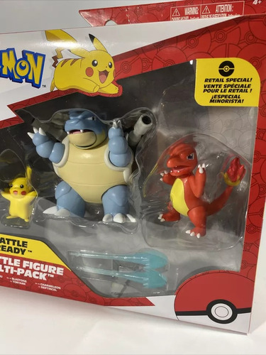 Figura Pokemon Battle Multipack Pikachu Blastoise Charmeleon