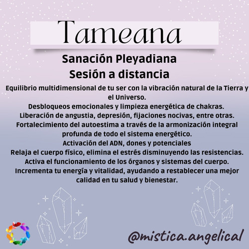 Imagen 1 de 4 de Sesión De Tameana Pleyadiana / A Distancia