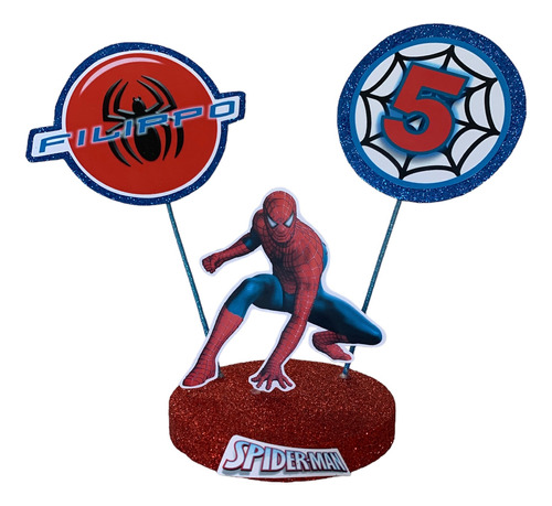 Adorno Para Torta Personalizado Spiderman Hombre Araña