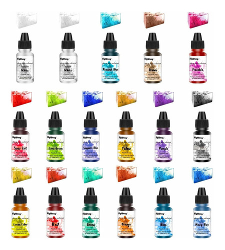 Juego De Tintas De Alcohol: 20 Botellas De Colores Vibr...
