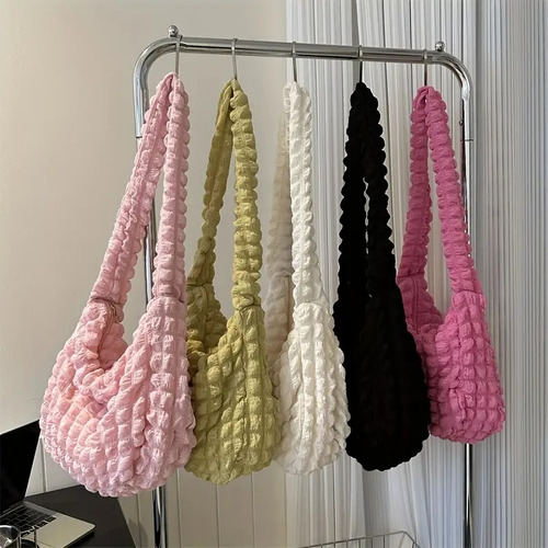 Bolso De Hombro Tipo Hobo De Tela Para Mujer Varios Colores