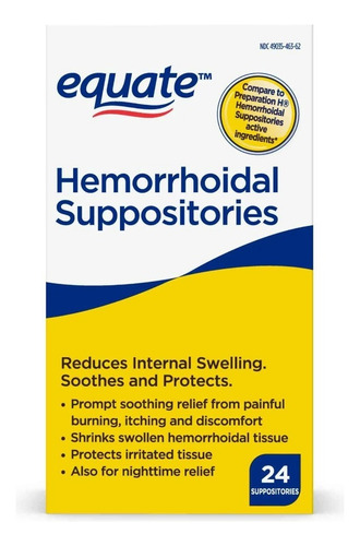 Supositorios Equate Hemorroides 24 Unidades