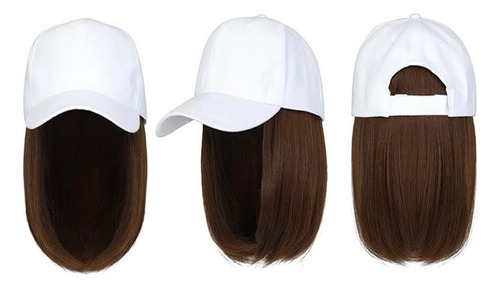Gorra De Béisbol Con Peluca De Pelo Corto Estilizada, Gorra