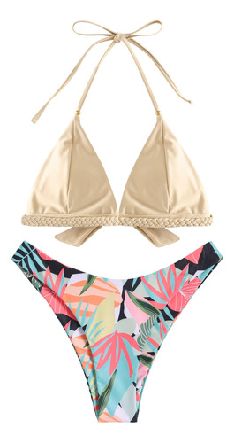 Zaful Conjunto De Bikini Con Estampado Floral Para Mujer, Pa