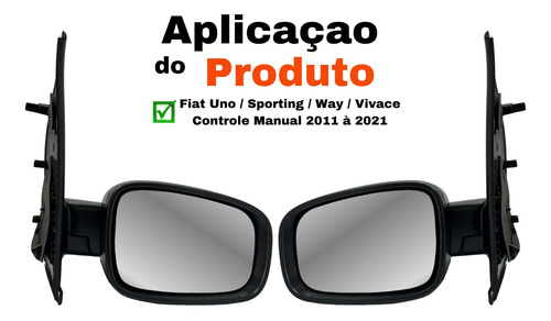 Par Retrovisor Uno Sporting Original 11 À 21 Manual C/ Seta