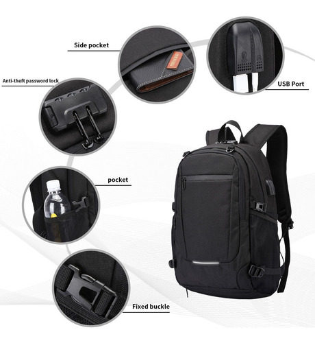 Imagen 4 de 9 de Mochila Antirrobo Para Laptop De 12-15.6 In