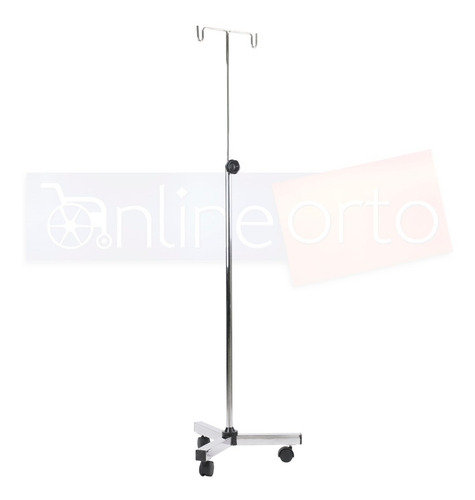 Imagen 7 de 8 de Porta Suero Tubular Doble Altura Ajustable Con Ruedas Tripie