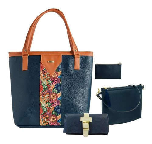 Imagen 4 de 6 de 10 Set De 4 Piezas C/u Bolsa Cartera Cosmetiquera Monedero