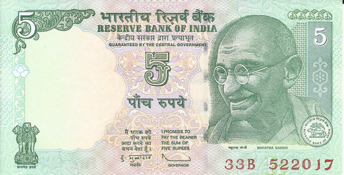 India 5 Rupias 2010