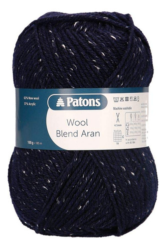 Patons Mezcla Lana Aran 052 Azul Marino Tweed