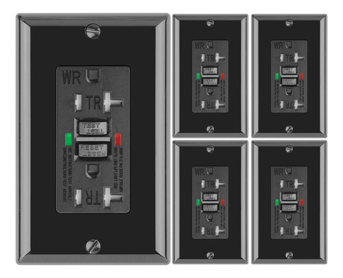 Paquete De 5 - Enchufe Gfci De 20 Amperios, Listado Por...
