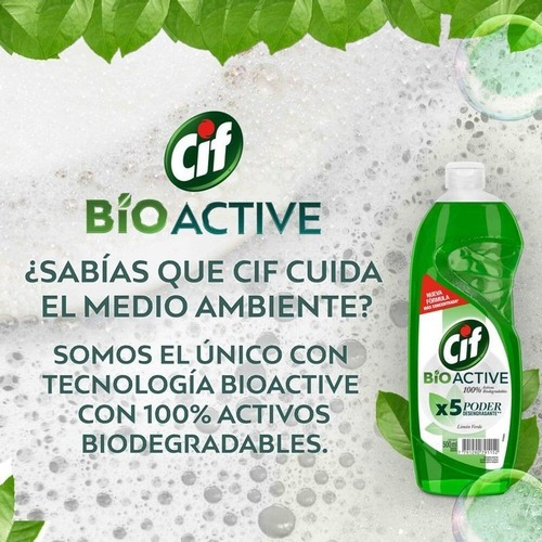 Imagen 5 de 5 de Detergente Cif Frutas Citricas Desengrasante 300ml
