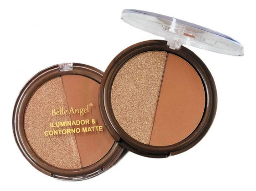 Estojo Duo Iluminador E Bronzer Belle Angel Maquiagem Em Pó