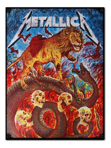 #843 - Cuadro Vintage / Metallica Música León Rock No Chapa