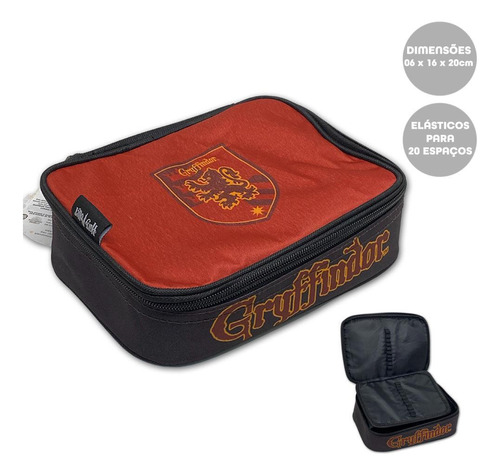 Estojo Baú Box Harry Potter Grifinória Vermelho