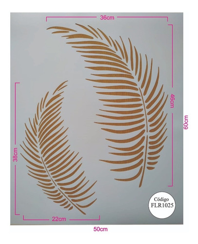 Stencil Hoja Palma Tropical 50x60cm Flr1025 Noreste Ideas