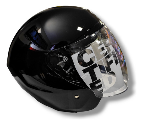 Casco Ich Semi-integral Solid T-10 Negro Brillante Talla L