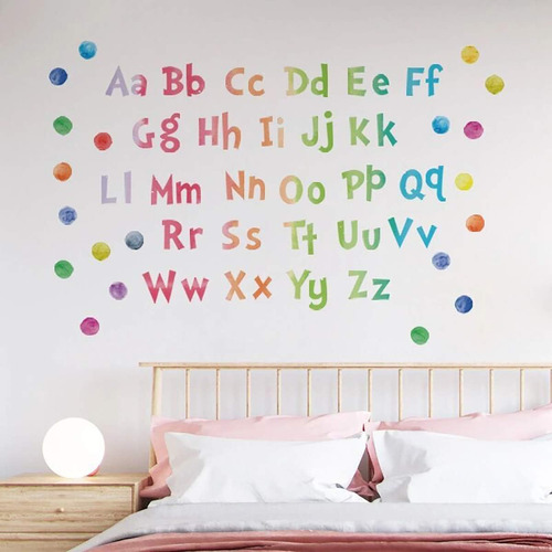 Alfabeto Abc Calcomanías De Pared Aprendizaje Educativo Peel