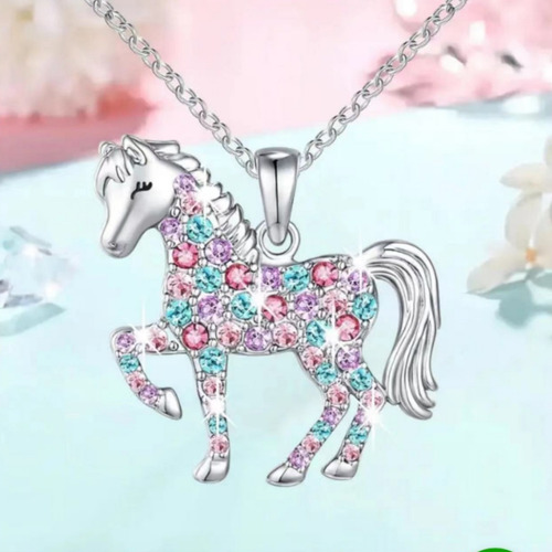 Collar Colgante De Pony Arcoíris Chic Para Niños