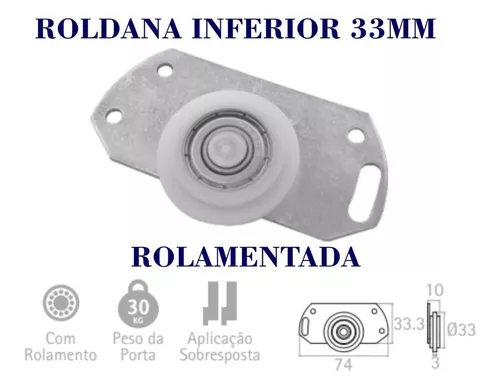 Rodinha Para Porta Correr Guarda Roupa Bf42 (2 Unid.)