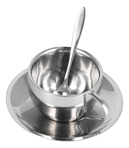 Juego 3 Tazas Café Doble Pared Inox Tazas Niños Irrompible