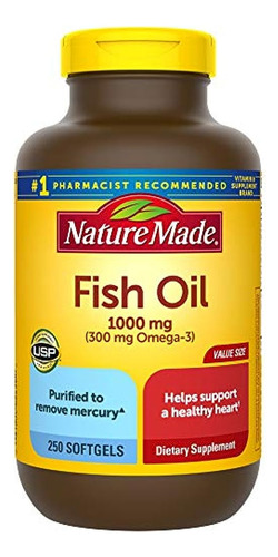 Aceite De Pescado Hecho En La Naturaleza 1000 Mg, 250 Capsul