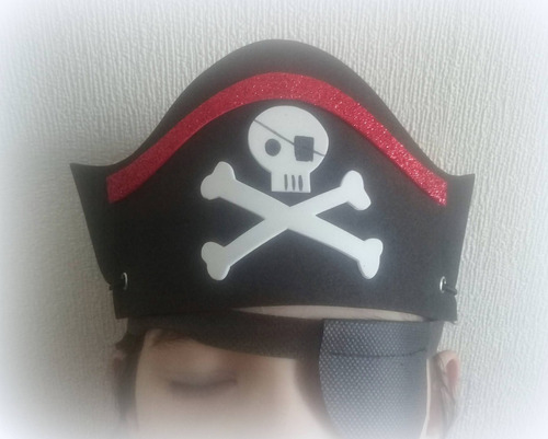 Souvenir Visera Y Parche Pirata Cumpleaños Infantiles X 10u