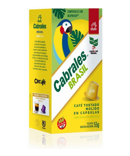 Cápsulas De Café Cabrales Brasil X 10 Unidades