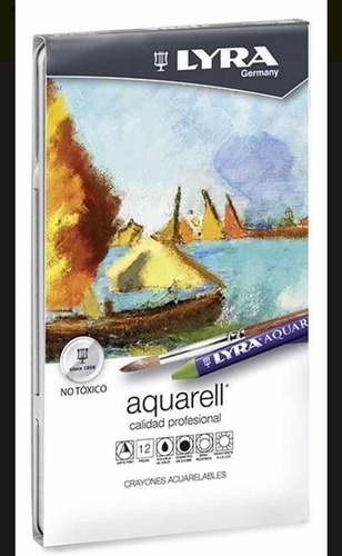 Crayon Acuareleable Aquarell Lyra 12 Pzs