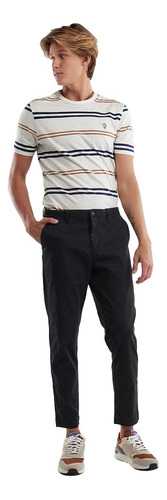 Pantalón Negro Skinny Deep Selection Cintura Regular Hombre